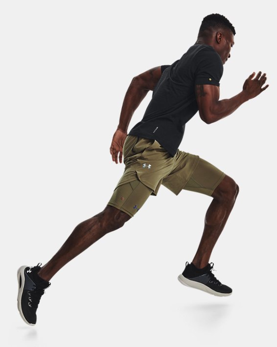 Men's UA Stretch Woven Shorts, Green, pdpMainDesktop image number 3